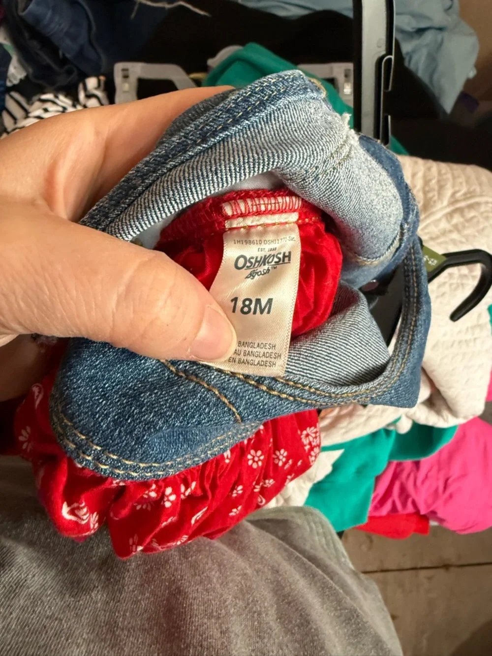 OshKosh B'gosh Blue Denim Top with Red Bandana Skirt-18months
